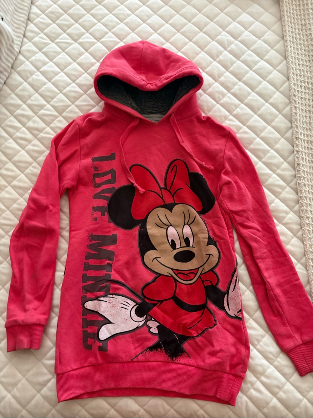 Women’s Minnie Mouse Hot Pink Hooded Sweatshirt